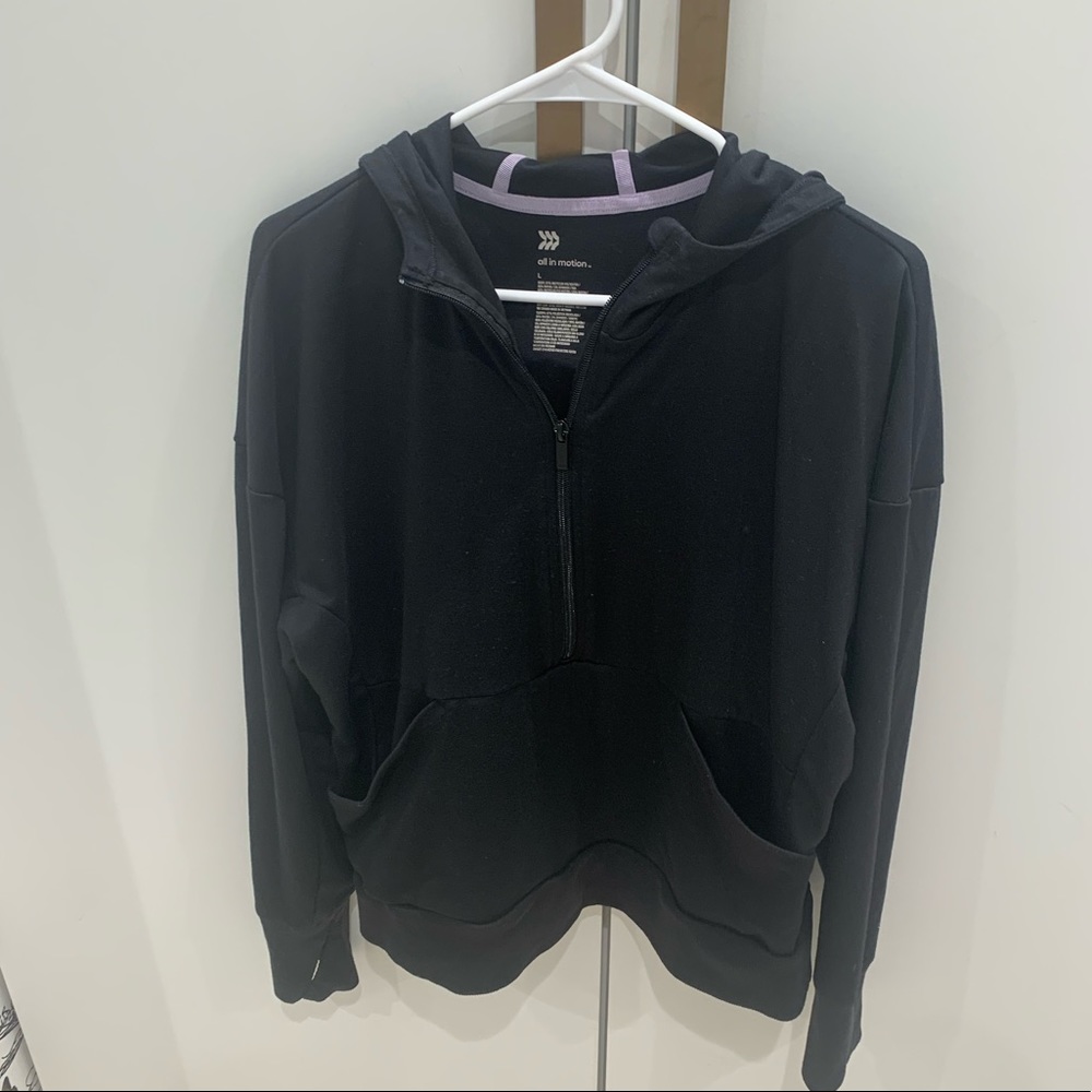 All in motion-black half zip hoodie-size large